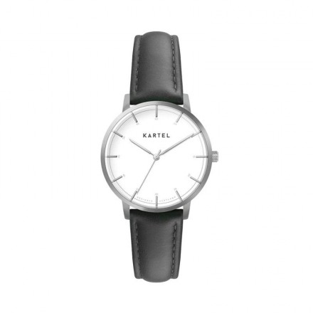 ISLA 34MM BLACK LEATHER STRAP WATCH