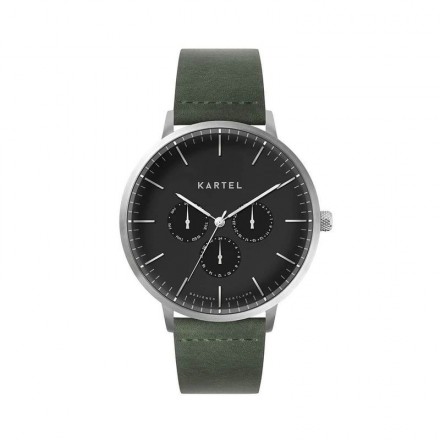 CUILLIN 43MM GREEN LEATHER STRAP WATCH