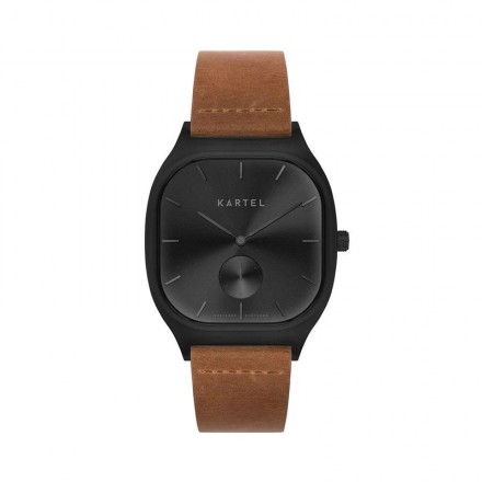 SINCLAIR 42MM TAN LEATHER STRAP WATCH