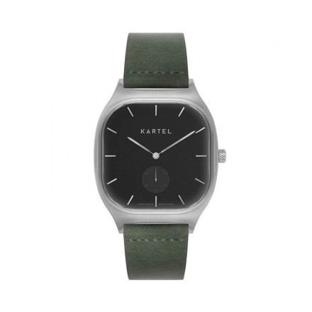 SINCLAIR 42MM GREEN LEATHER STRAP WATCH