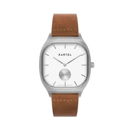 SINCLAIR 42MM TAN LEATHER STRAP WATCH