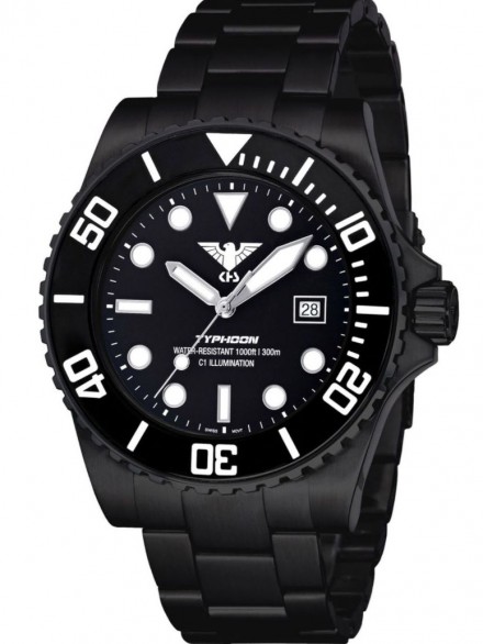 TYBS.SSTYB Diving Wristwatch Typhoon Black Steel