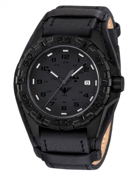 REXT.R Mens Watch Reaper XTAC with Leather Strap G-Pad Black