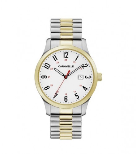 Caravelle Designed by Bulova Men's 45B147 Easy Reader Two-Tone Stainless Expansion Bracelet Watch