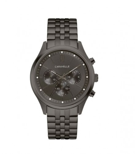 Caravelle Designed by Bulova Men's 45A141 Chrono Gunmetal Stainless Bracelet Watch