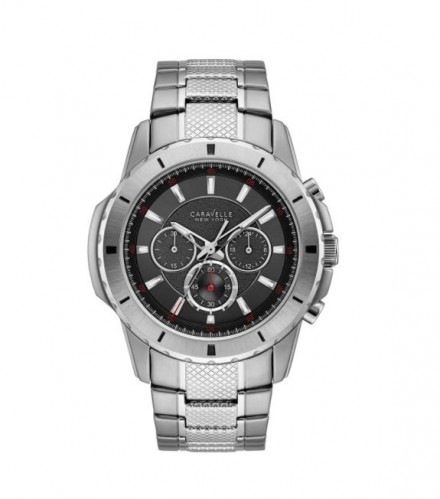 Caravelle NY Men's 43A137 Stainless Chronograph Bracelet Watch - Silver