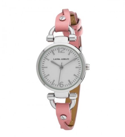 Laura Ashley Pink Ladies Dial Analog Display Twisted Band Round Watch