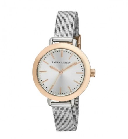 Laura Ashley Ladies Two Toned Rose Gold Mesh Watch