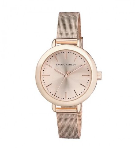 Laura Ashley Rose Gold Mesh Watch