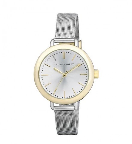 Laura Ashley Ladies Two Toned Rose Gold Mesh Watch