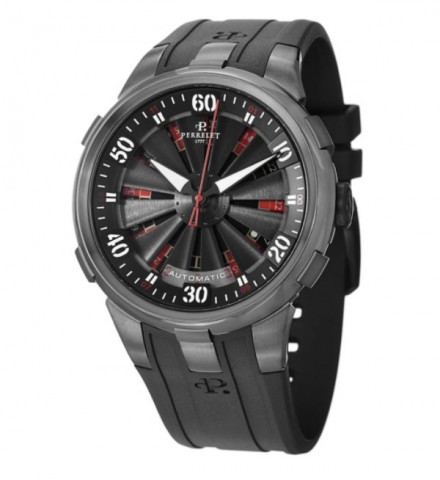 Perrelet Men's A4054/1 'Turbine XL Roulette' Black Dial Watch