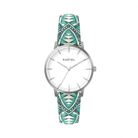ISLA 34MM BLUE FABRIC STRAP WATCH