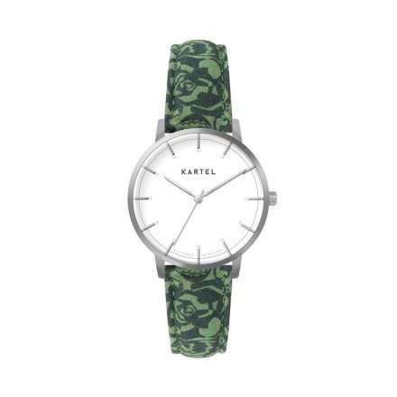 ISLA 34MM GREEN FABRIC STRAP WATCH