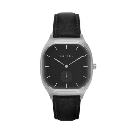 SINCLAIR 42MM BLACK LEATHER STRAP WATCH