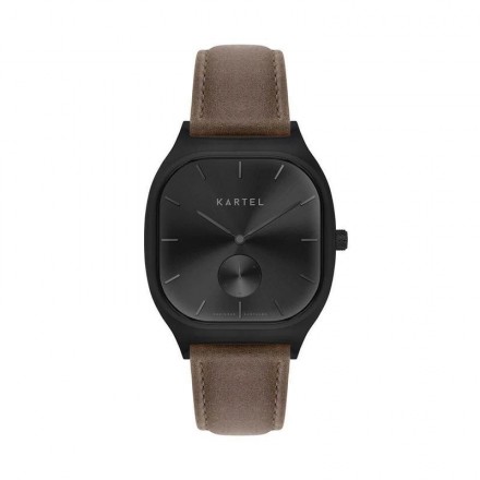 SINCLAIR 42MM BROWN LEATHER STRAP WATCH