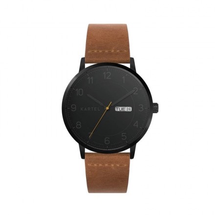 MORRIS 40MM TAN LEATHER STRAP WATCH