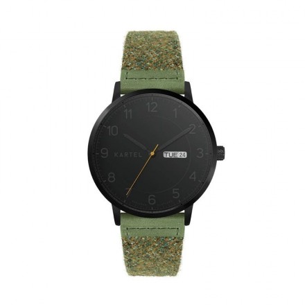 MORRIS 40MM GREEN FABRIC STRAP WATCH