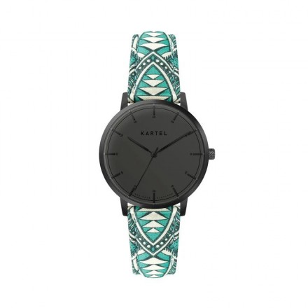 ISLA 34MM BLUE FABRIC STRAP WATCH
