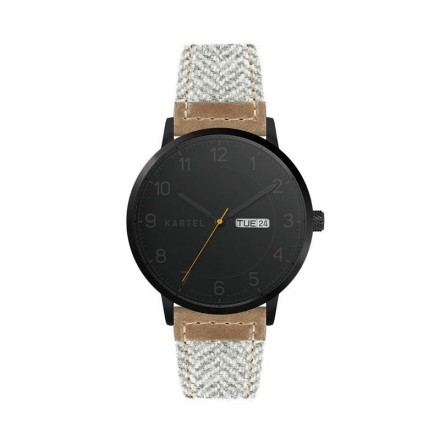 MORRIS 40MM GREY FABRIC STRAP WATCH