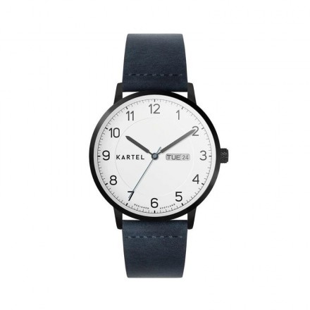 MORRIS 40MM BLUE LEATHER STRAP WATCH