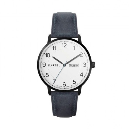 MORRIS 40MM BLUE LEATHER STRAP WATCH