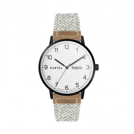 MORRIS 40MM GREY FABRIC STRAP WATCH