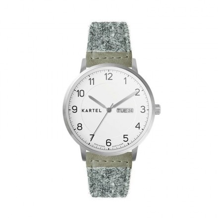 MORRIS 40MM GREY HARRIS TWEED STRAP WATCH