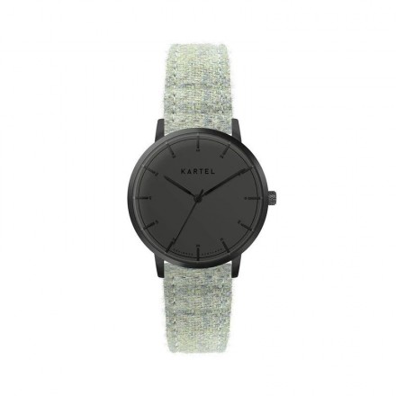 ISLA 34MM GREEN TWEED STRAP WATCH