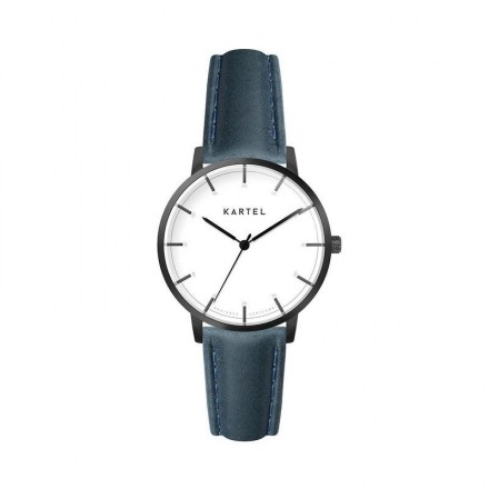 ISLA 34MM BLUE LEATHER STRAP WATCH