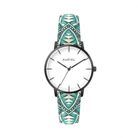 ISLA 34MM BLUE FABRIC STRAP WATCH