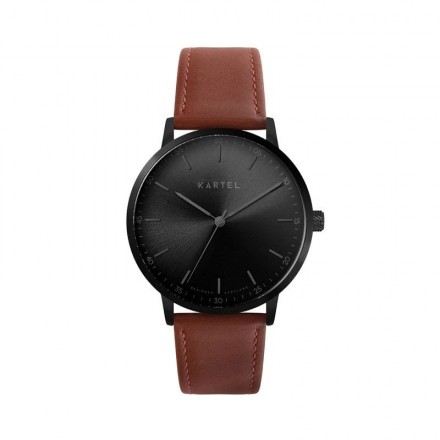 HUME 40MM MAROON LEATHER STRAP WATCH