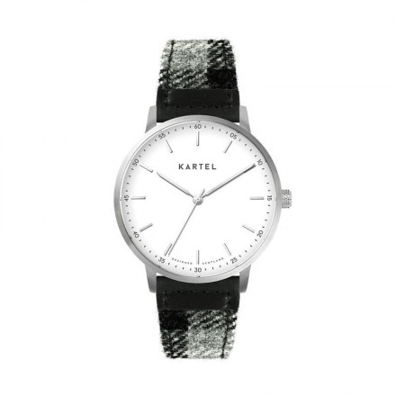 HUME 40MM GREY TARTAN STRAP WATCH