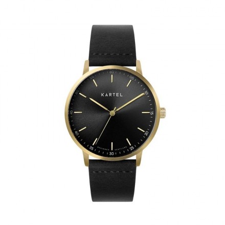HUME 40MM BLACK LEATHER STRAP WATCH