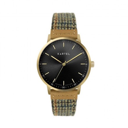 HUME 40MM BROWN FABRIC STRAP WATCH