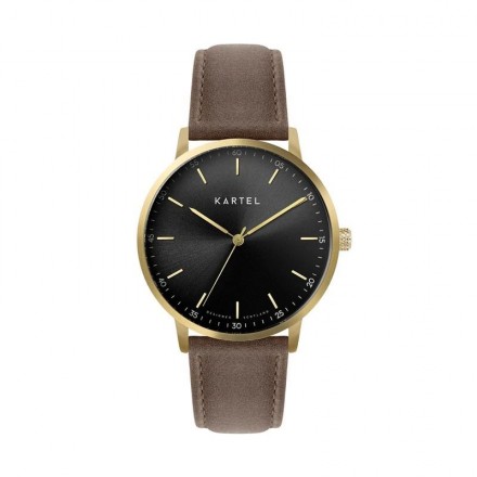 HUME 40MM BROWN LEATHER STRAP WATCH