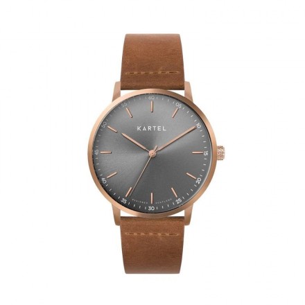 HUME 40MM TAN LEATHER STRAP WATCH