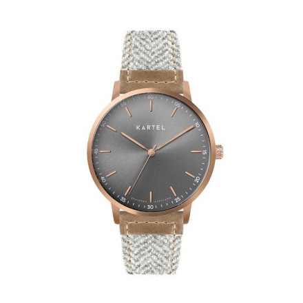 HUME 40MM GREY FABRIC STRAP WATCH