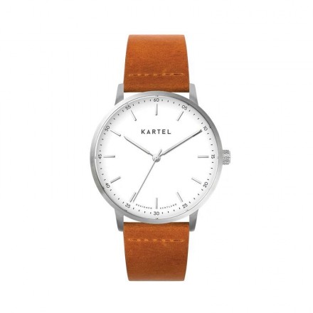 HUME 40MM TAN LEATHER STRAP WATCH