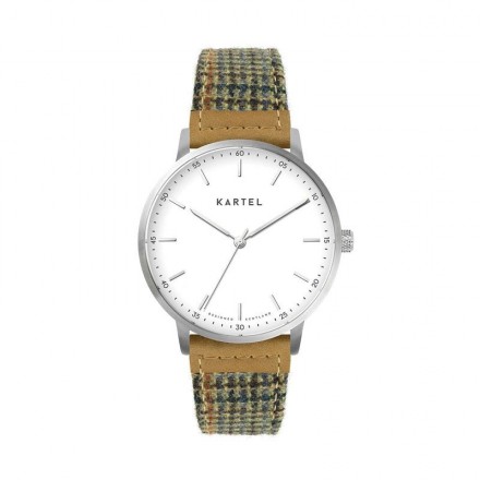 HUME 40MM BROWN FABRIC STRAP WATCH