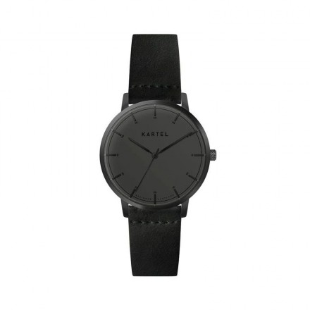 ISLA 34MM BLACK LEATHER STRAP WATCH
