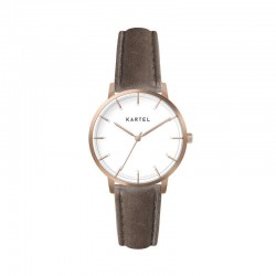 ISLA 34MM BROWN LEATHER STRAP WATCH