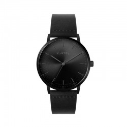 HUME 40MM BLACK LEATHER STRAP WATCH