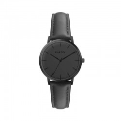 ISLA 34MM BLACK LEATHER STRAP WATCH