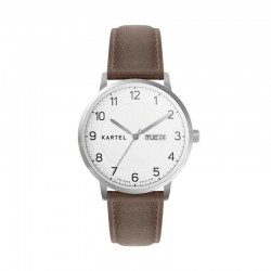 MORRIS 40MM BROWN LEATHER STRAP WATCH