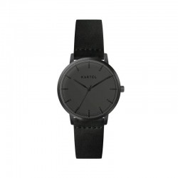 ISLA 34MM BLACK LEATHER STRAP WATCH