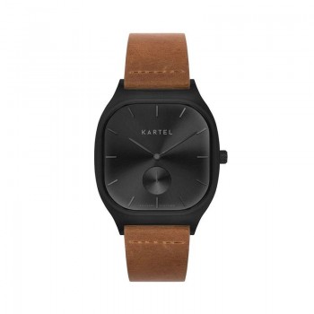 SINCLAIR 42MM TAN LEATHER STRAP WATCH