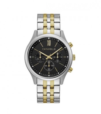 Caravelle Designed by Bulova Men's 45A143 Two-tone Stainless Chrono Bracelet Watch