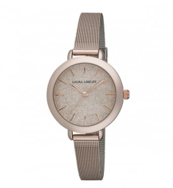 Laura Ashley Womens LA31069YG Glitz Sparkle Dial Spray Gold Mesh Band Watch