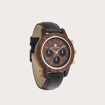 Walnut Gold Jet - Chronus 42MM