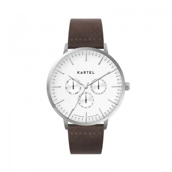 CUILLIN 43MM BROWN LEATHER STRAP WATCH